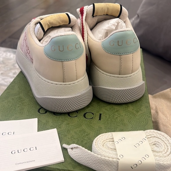 GUCCI  AUTHENTIC GUCCI WOMEN'S SCREENER SNEAKER SIZE 38 - Picture 10 of 17